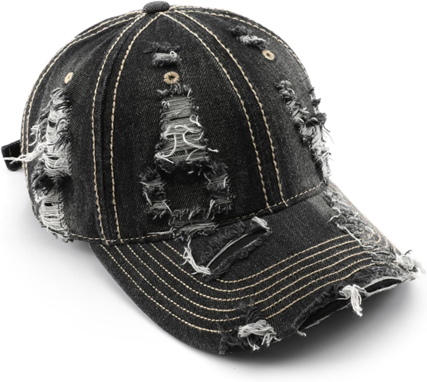 Trendy Washed Distressed Baseball Cap Vintage Cotton Canvas Unstructured Dad Hat Adjustable Headwear for Men Women