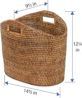 Vista 5 de KOUBOO 1060135 La Jolla - Revistero ovalado de ratán, marrón miel