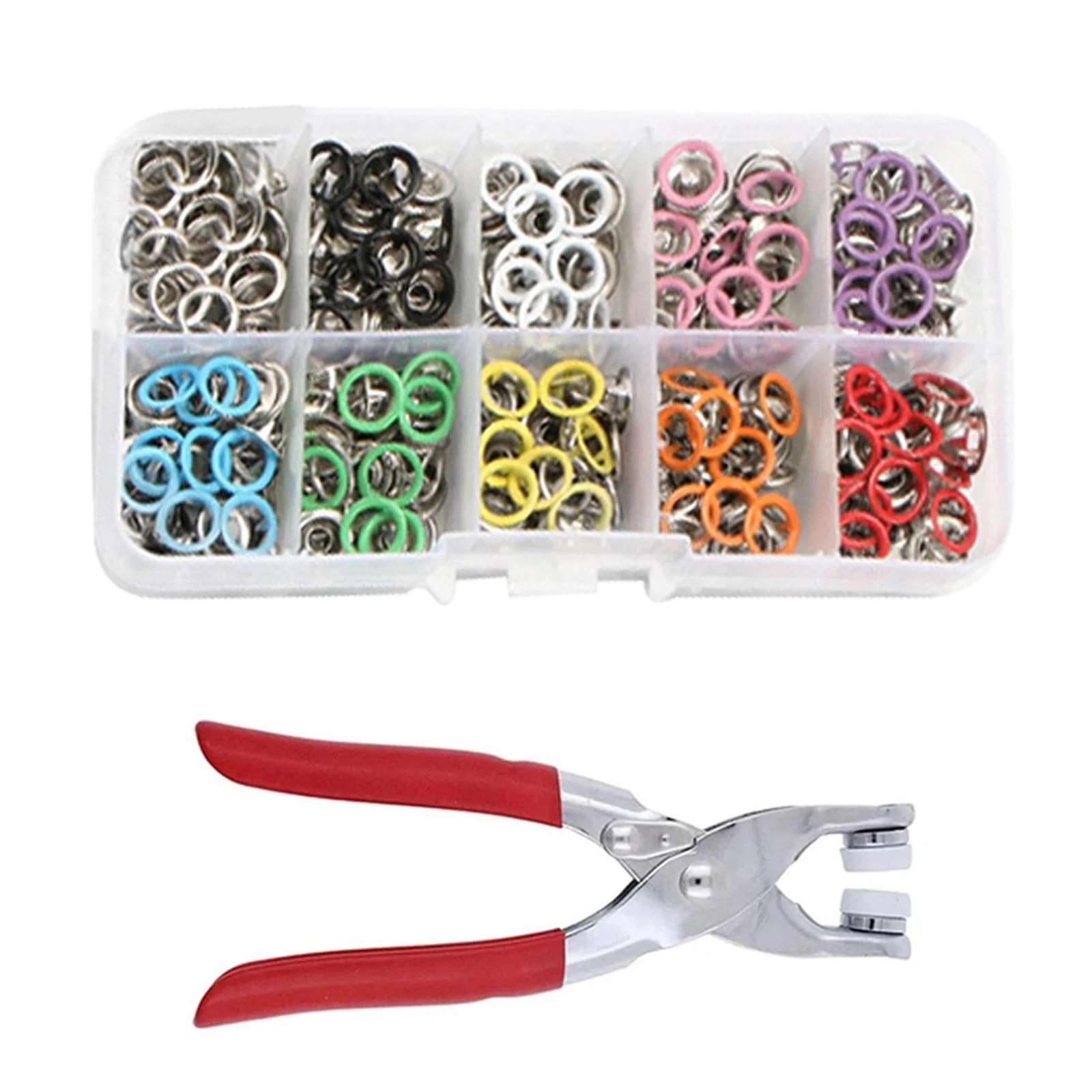 Metal Snap Buttons 300Pcs Metal Snaps Buttons with Fastener Pliers Press Tool Kit Universal Five-Claw Buckle Installation Clothing Sewing Accessories(B)
