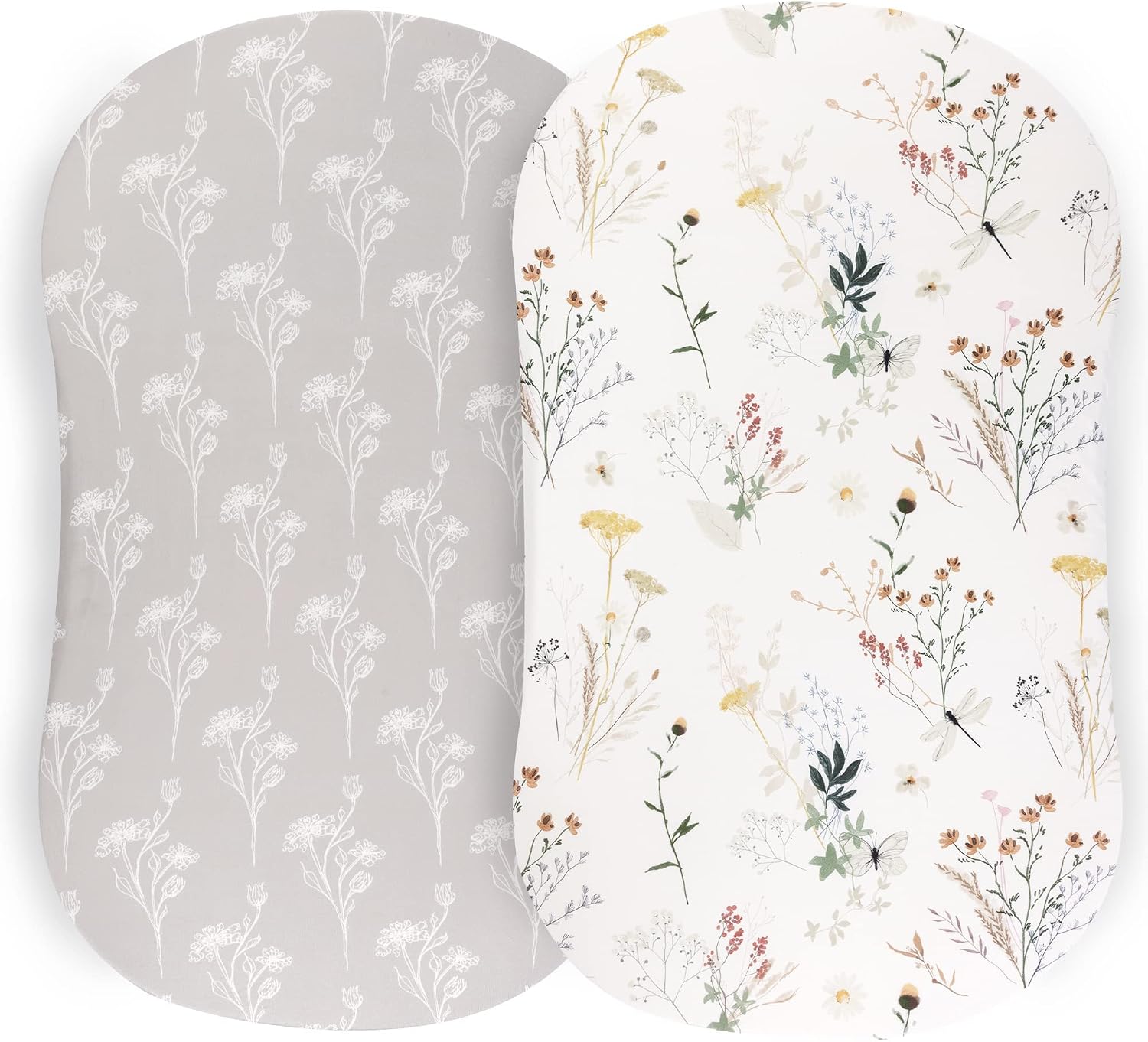 Pobibaby Premium Jersey Knit Bassinet Sheets – Wildflower Floral