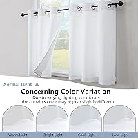 Vista 44 de Simplebrand Juego de 2 paneles de cenefa aguamarina para ventana de cocina de 14 pulgadas de largo, cortinas de oscurecimiento de habitación