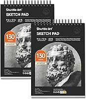 Shuttle Art 9x12 Sketchbook Pack of 2: 260 Sheets 68lb Acid-Free Paper, Spiral Bound Drawing Pad for Kids, Teens & Adults