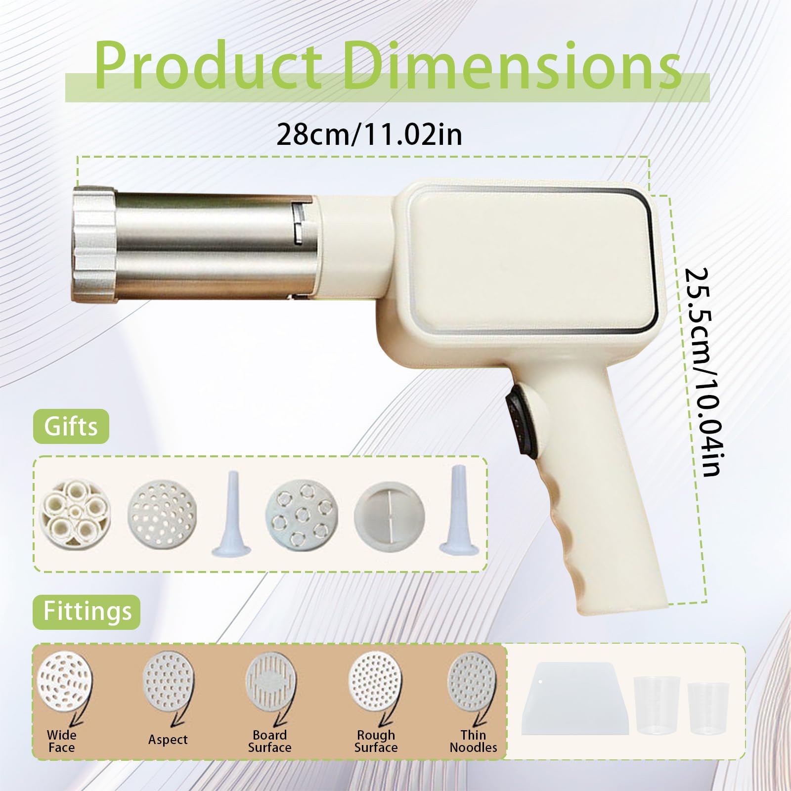 Elektrische Nudelmaschine Handheld, Automatische Nudel Presse mit 5 Pressformen
