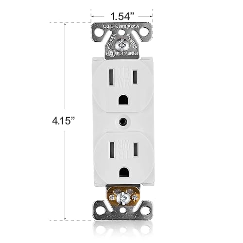 Miniatura 5 de Faith Paquete de 10 Toma de corriente dúplex, receptáculo de salida de 3 clavijas no resistente a manipulaciones, 3 cables, conexión a tierra, 2