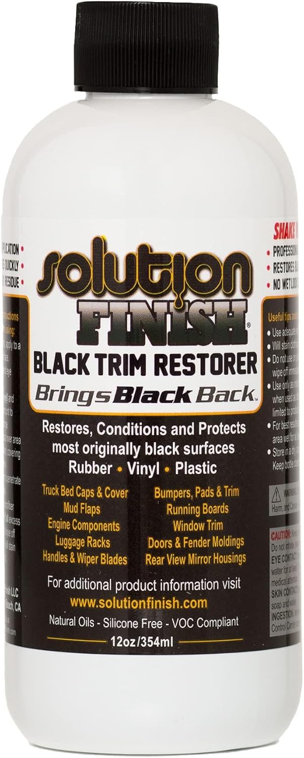 (350ml) - Solution Finish Black Plastic & Vinyl Restorer - Use for Car and Truck Detailing - 11.8 fl oz (350 ml)