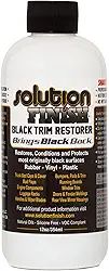 Solution Finish - Restaurador de acabamento de plástico preto e vinil - Use para detalhes de carros e caminhões, sem aparência molhada, revive instantaneamente a cor para aparar, para-choques, abas de