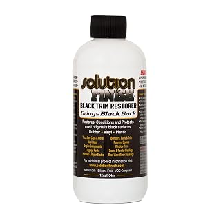Solution Finish - Black Plastic & Vinyl Trim Restorer - Use for Car and Truck Detailing, No Wet Look, Instantly Revives Color to Trim, Bumpers, Mud Flaps, Etc., Black (12 oz) - Amazon product rated Grade A