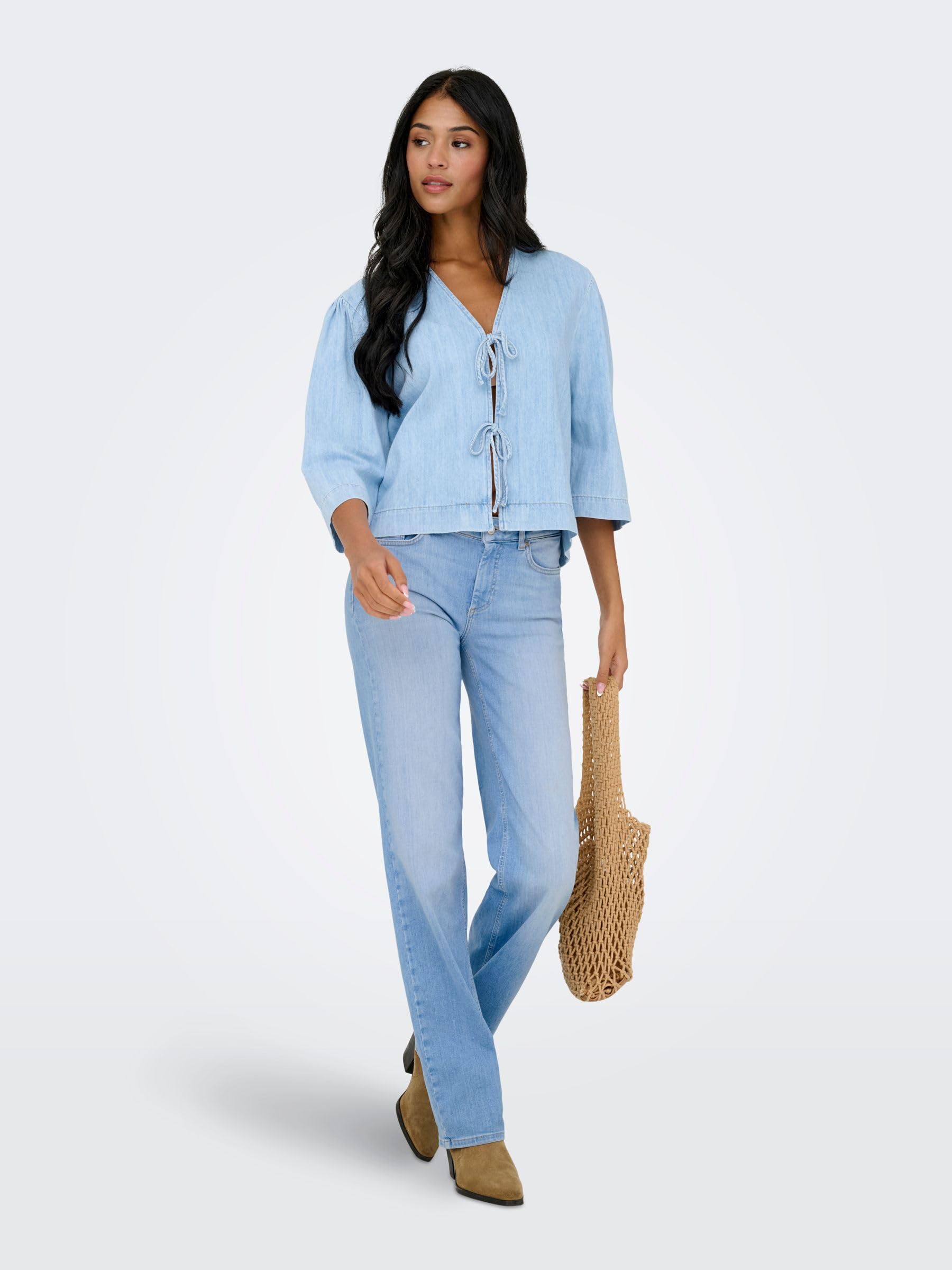 ONLY Female Straight-Fit Jeans ONLBLUSH Mittlere Taille Gerade geschnitten Jeans