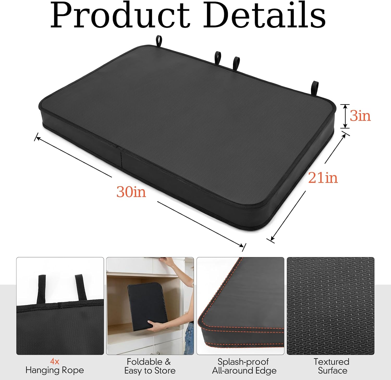 30"x21"x3" Gas Stove Cover Full-Edge Heat-Resistant Stovetop Protector