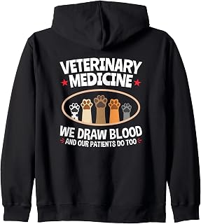 Vet Tech We Draw Blood Patients Do Too Veterinary Tech Zip Hoodie