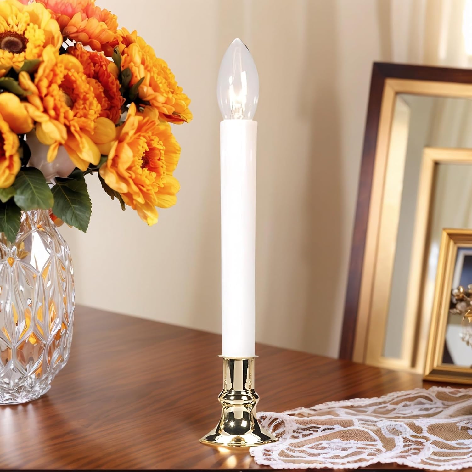 25 Pack Clear Torpedo Tip Replacement Bulbs,C26 Candle Light Bulbs,7W Incandescent,E12 Candelabra Base,120V for Electric Candle Lamps,Night Lights,Chandeliers, Christmas,Halloween Decor