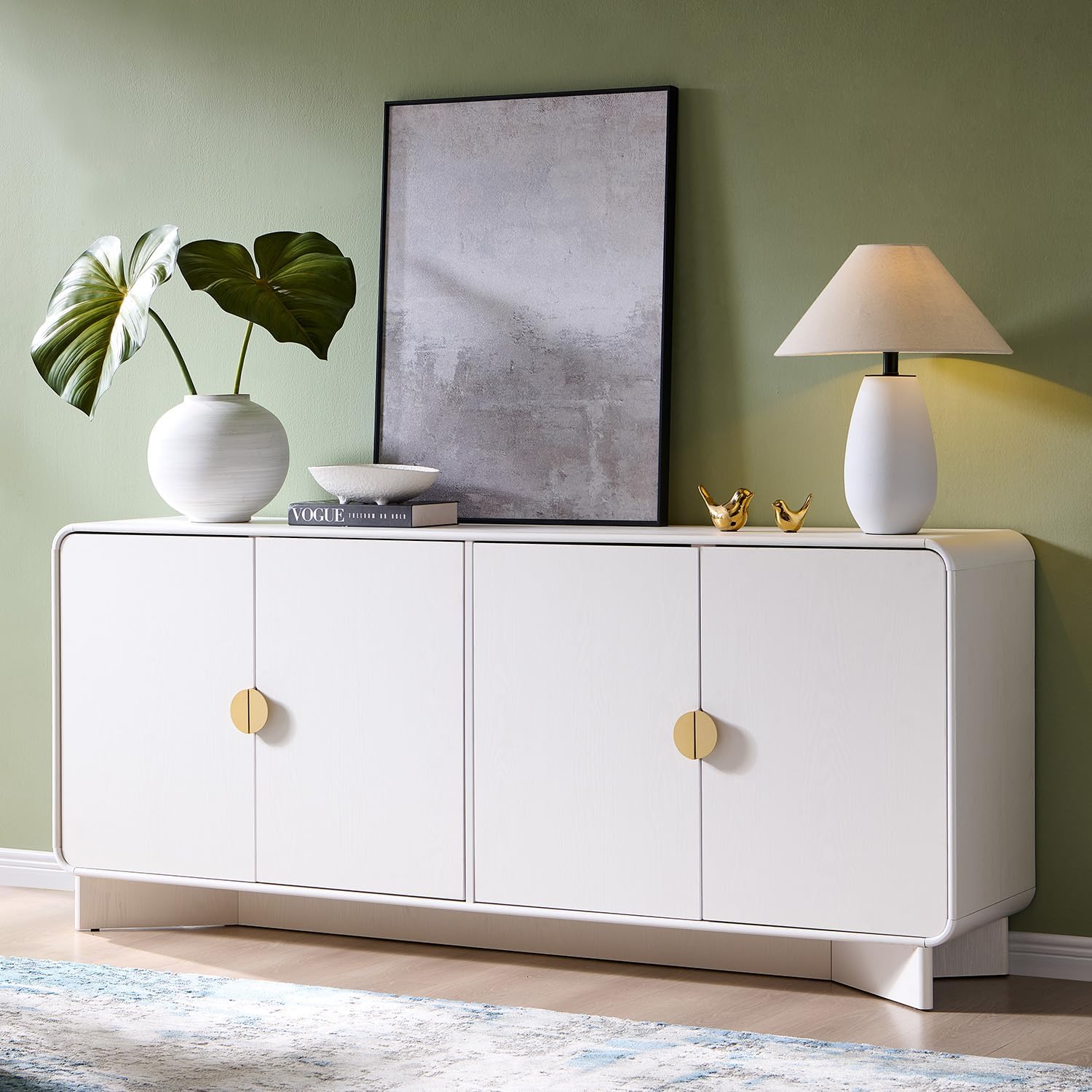 70" Modern TV Stand for TVs Up to 80 inches, 30" Tall Entertainment Center with Sto...