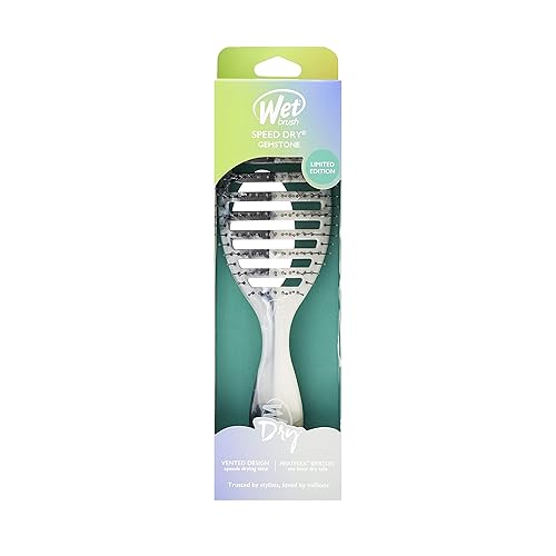 Wet Brush Cepillo de pelo Speed Dry – Cuarzo ahumado (piedra preciosa) – Diseño ventilado y cerdas ultra suaves HeatFlex son seguras para secar con disponible en Yaxa Guatemala