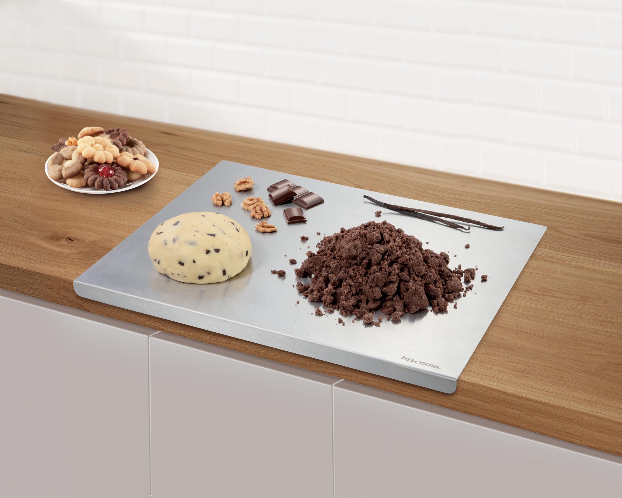 Tescoma 428768 Spianatoia in acciaio inox 45 x 35 cm, con tappetino antiscivolo, linea GrandCHEF