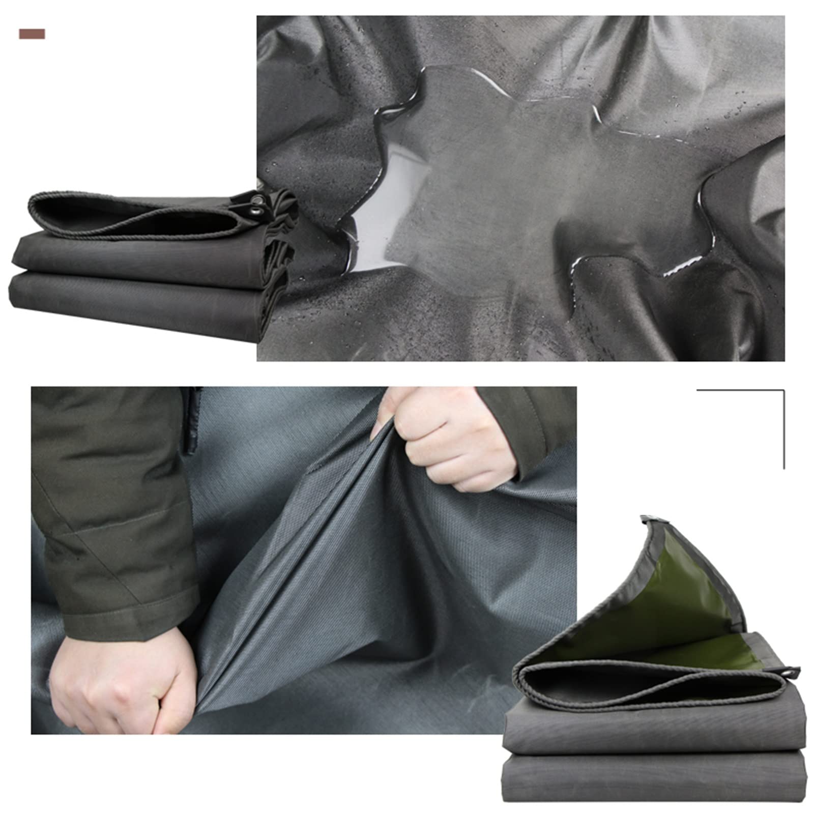 Bâche imperméable Extra résistante Lona en Toile Noire pour abri extérieur, Couverture de Toit, Pare-Soleil de Jardin, Camping, Tapis de Sol (Couleur : Noir, Taille : 2 x 2 m)