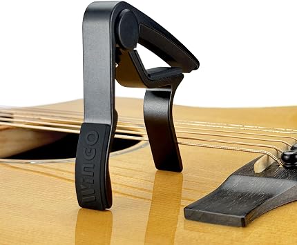 WINGO Capo for Western Guitar Acoustic Electric Guitar 5 Picks Black