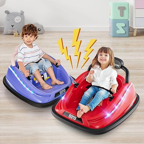 Vista 11 de OLAKIDS Coche de parachoques para niños pequeños, juguete eléctrico de 12 V para niños con control remoto, carreras de vehículos a batería para Negro