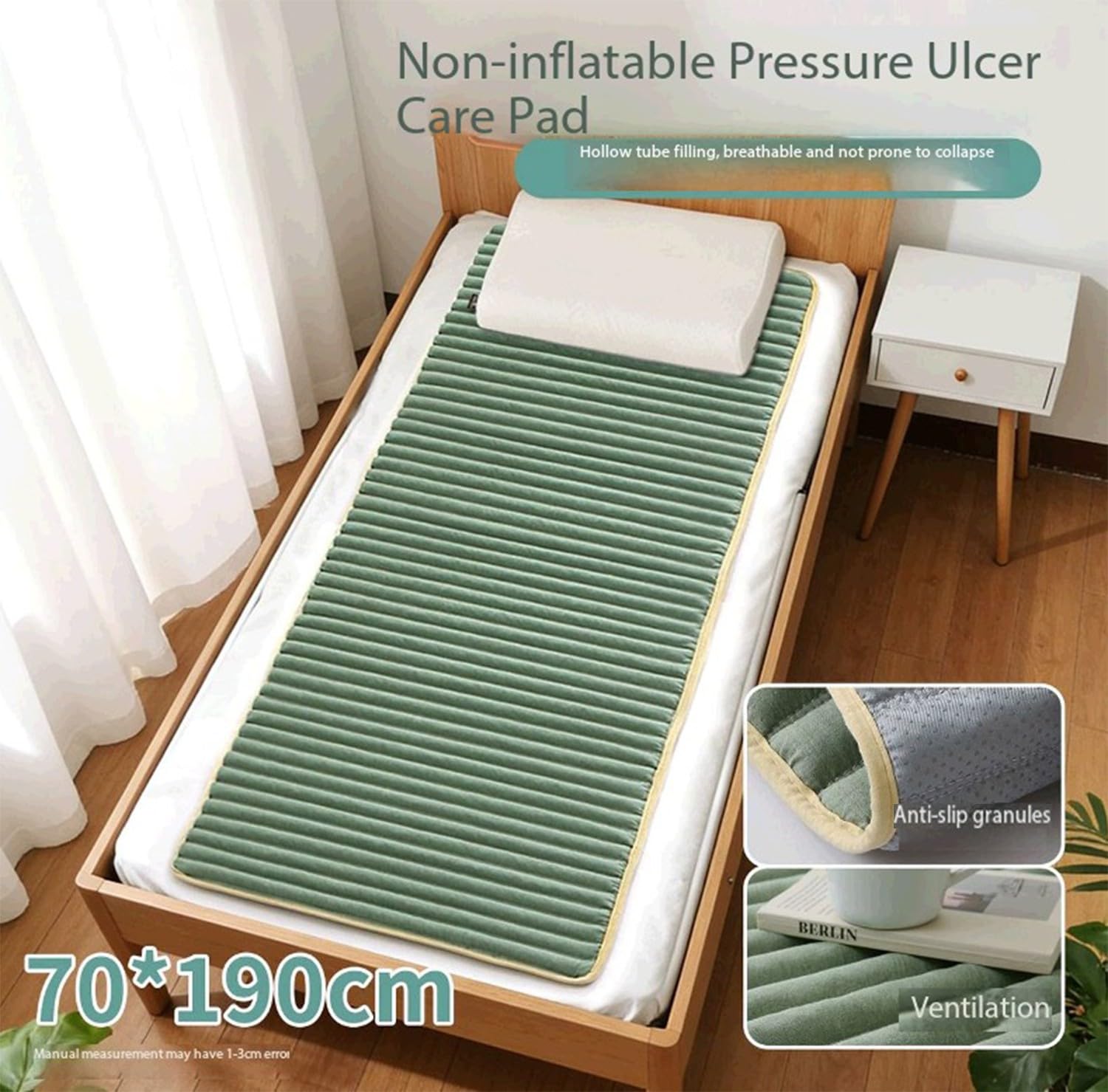 Prévention Escarres,Matelas Anti-Décubitus,Remplissage en Tubes Creux Souples,Structure Respirante,Répartition du Poids Corporel,Soutien pour Personnes Alitées, Oins À Domicile 70X190cm