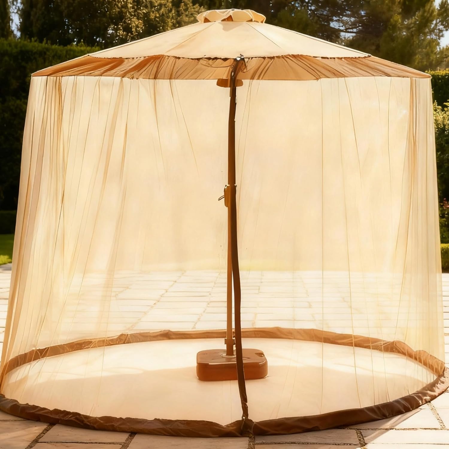 Brown Umbrella Screen Netting, 10 Ft, Full Enclosure, 118 in