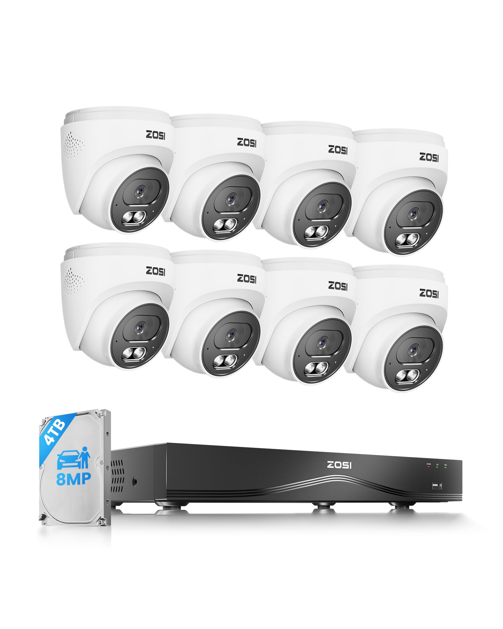 ZOSI C220 4K 8MP POE Security Camera System