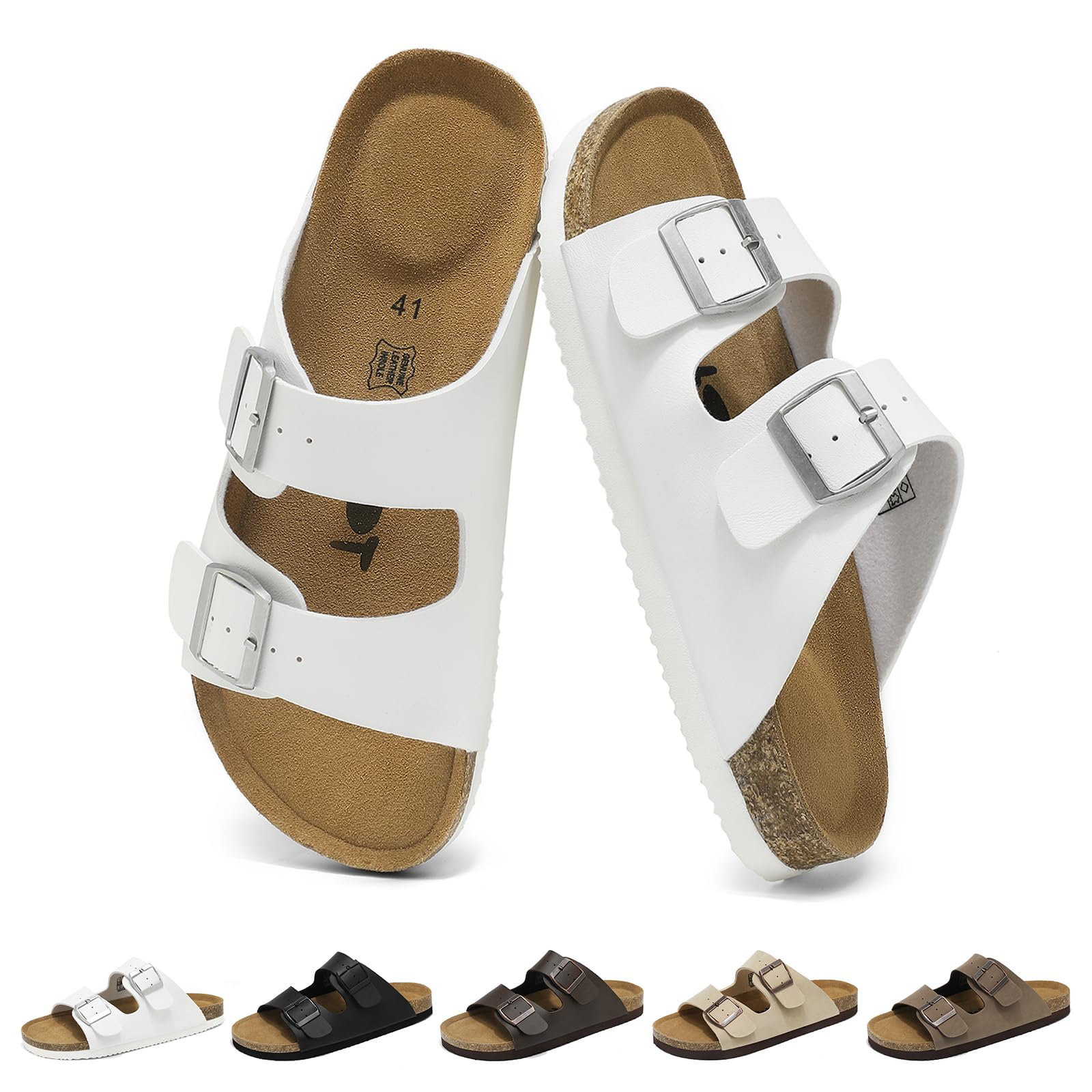 Wizshoe Sabot Sandali Uomo Ciabatte e Pantofole Comode con Plantare in Sughero Cinturini Regolabili Antiscivolo per Casa Giardino Interno Esterno 41–46 EU