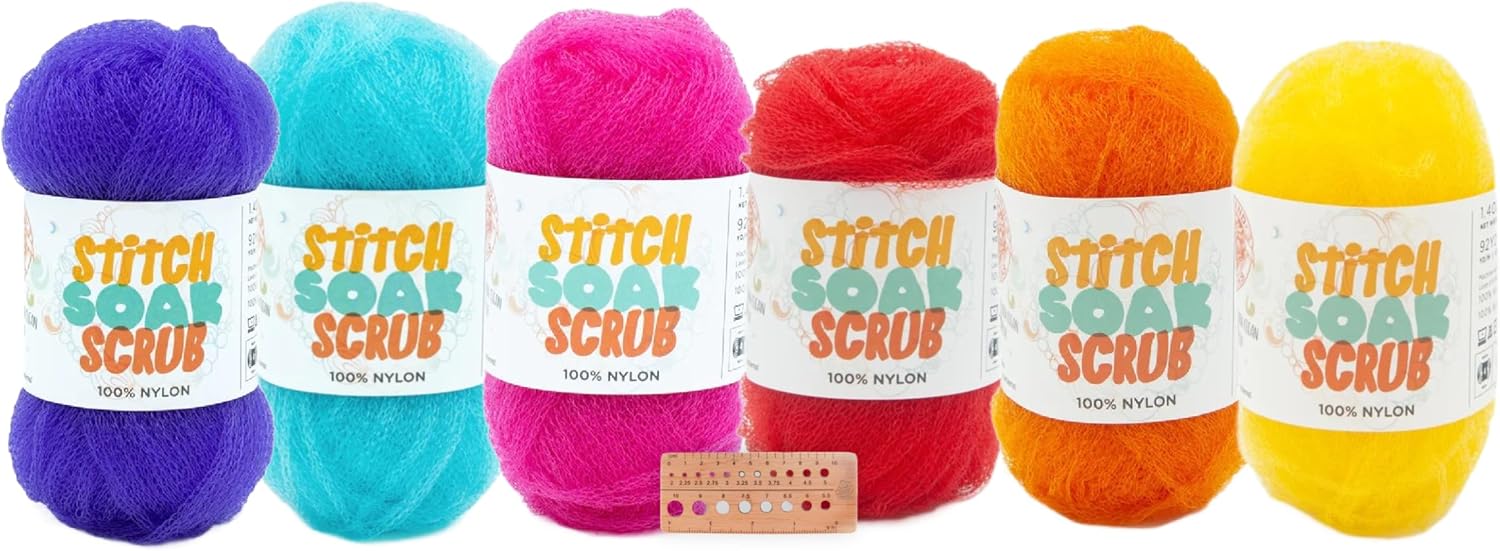 Lion Brand Yarn - Stitch Soak Scrub - 6 Color Assortment (Neon)