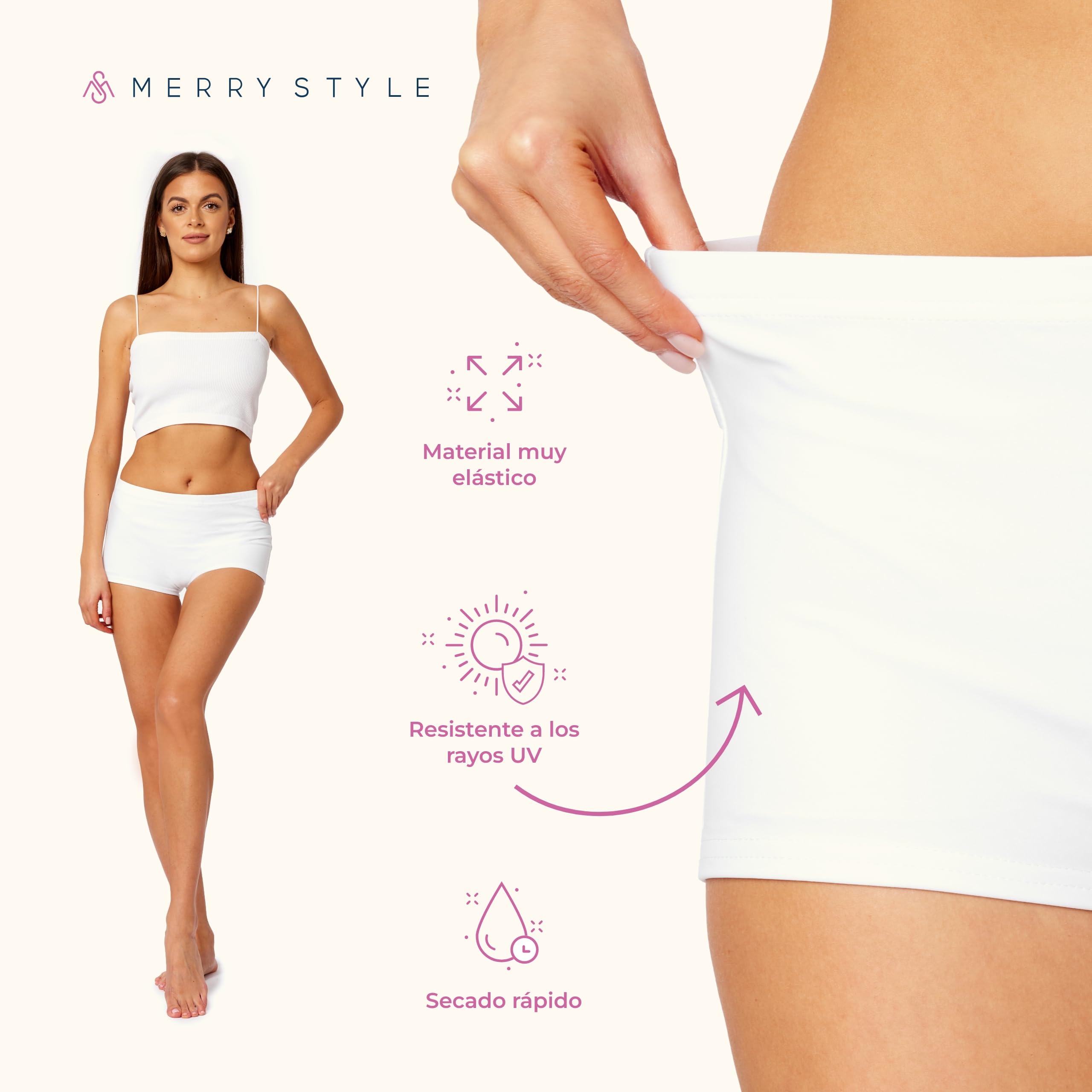 Merry Style Shorts Bañadores Deportivos para Mujer Trajes de Baño Shorts de Natación Bikini para Playa Piscina Deporte Bragas Modelo L23L1 — view 4