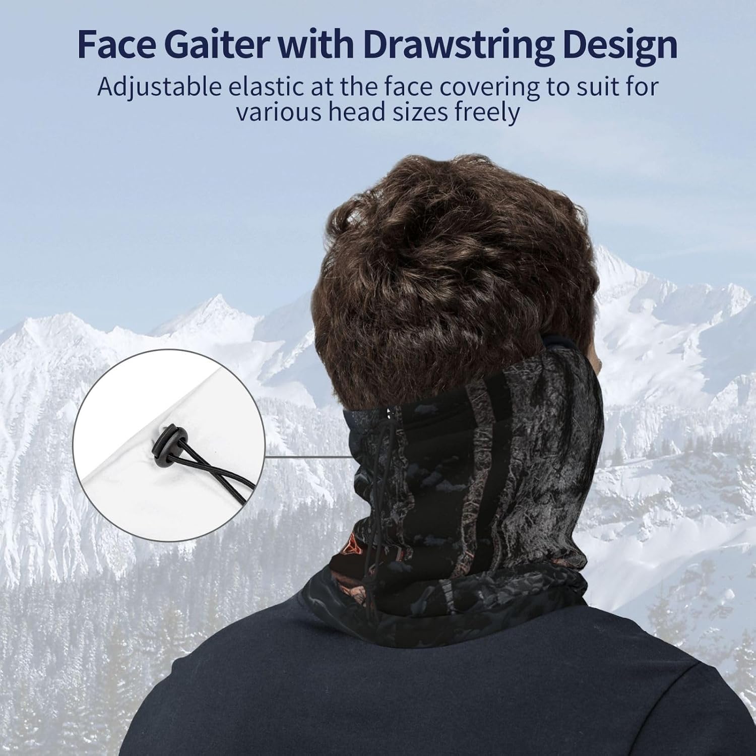 Winter Neck Warmer for Men Women, Finnish Wooden House Neck Gaiter UV Sun Protection Face Mask Windproof Cold Weather Face Cover Thermal Ski Mask Scarf for Outdoor Sports Bandana