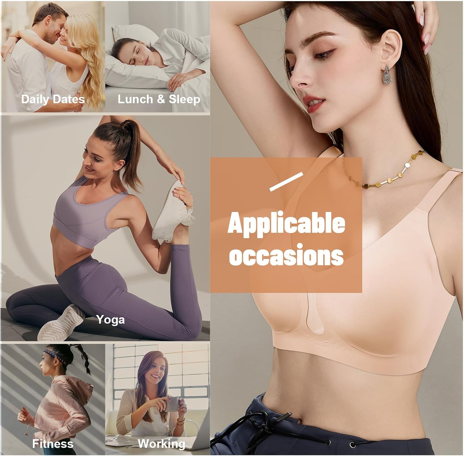 Mastectomy Bra with Pockets - Post Surgery Bra for Breast Forms Wireless Everyday Bra