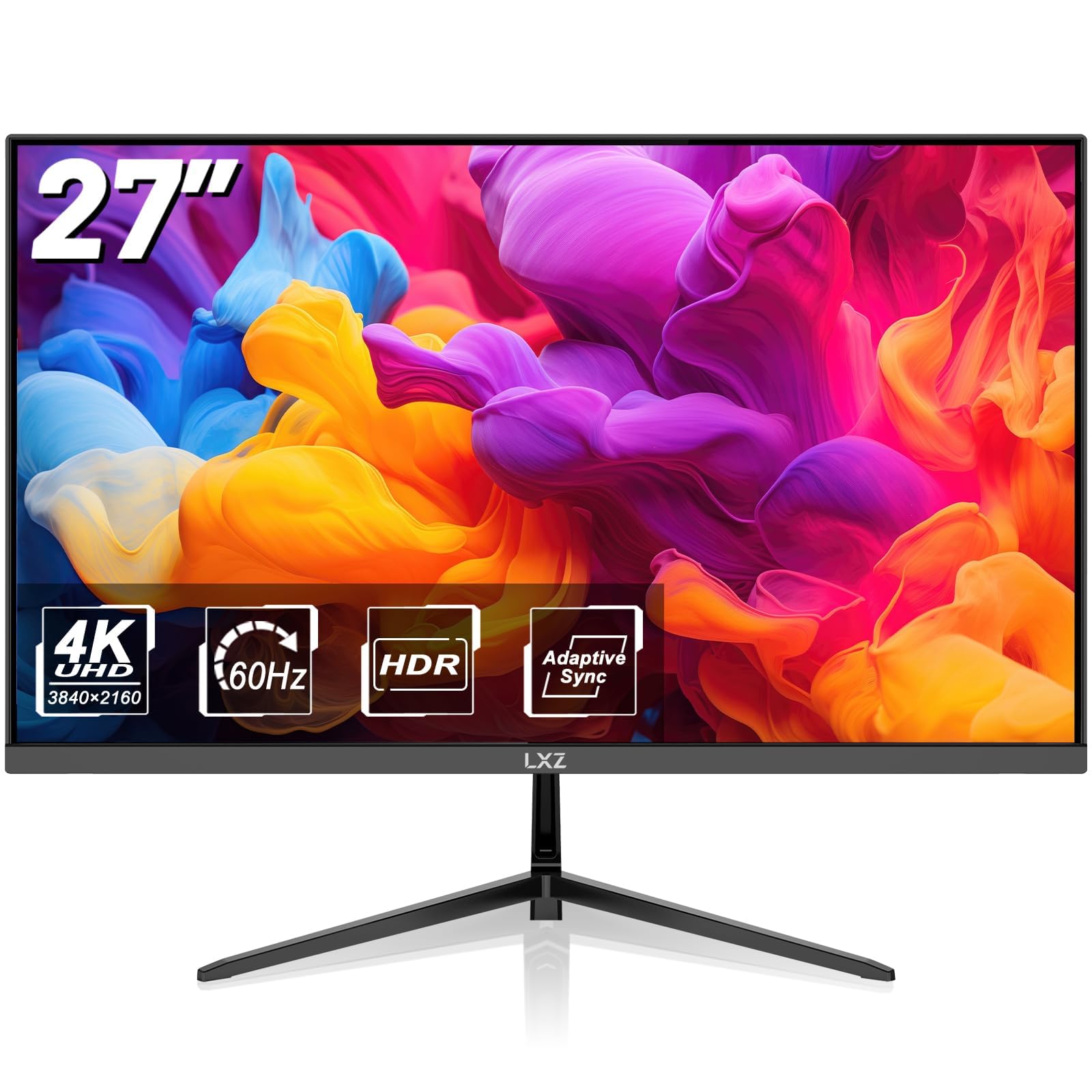 LXZ 27 Inch 4K UHD (3840 x 2160) Gaming Monitor, VA Panel 16:9 Display with FreeSync & G-Sync, VESA 75mm x 75mm, HDMI 2.0 * 2，DP1.4 * 2