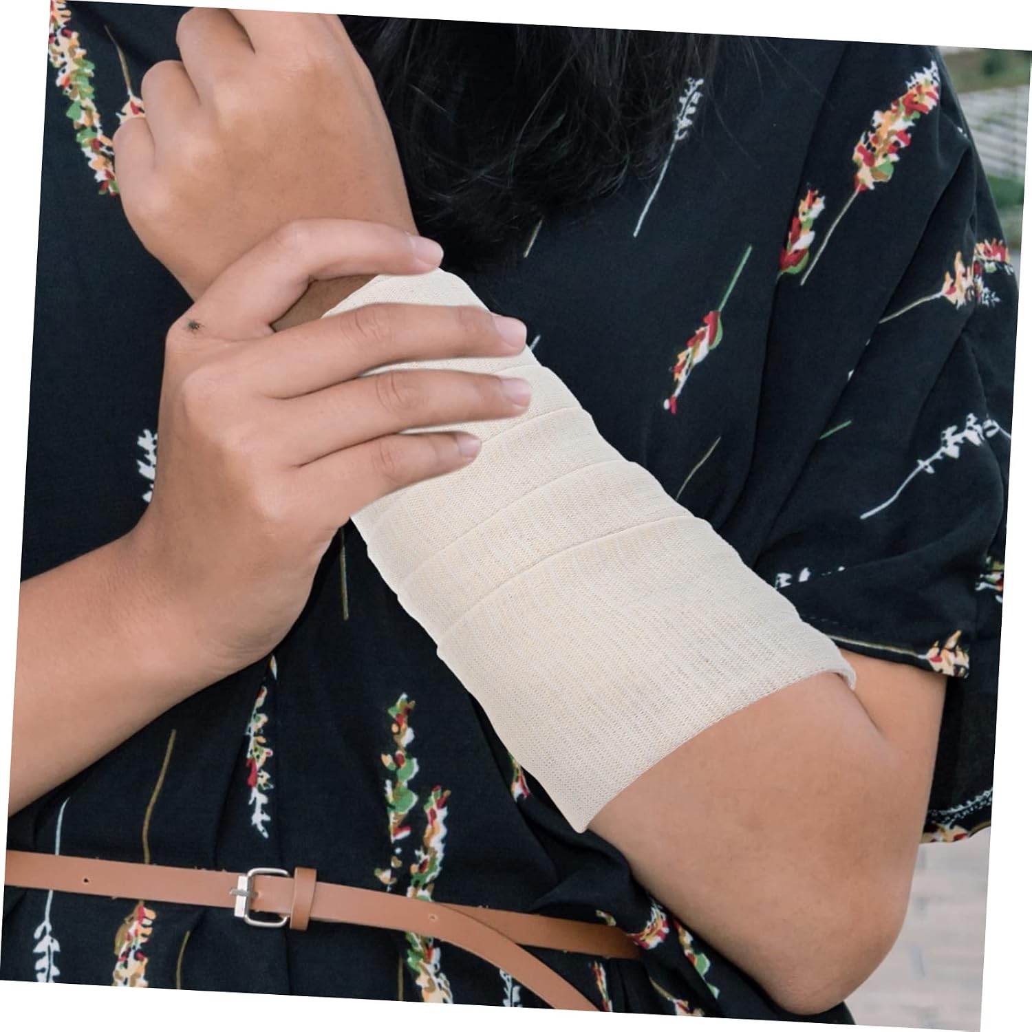 1roll Elastic Tubular Cotton Sleeve High Elasticity Stockinette for Wound Dressing and Support Comfortable Washable Wrap for Hands Wrists and Feet
