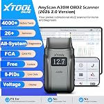 OBD2 Scanner XTOOL Anyscan+ A30M V2.0, Mise à jour gratuite de l'outil de numérisation bidirectionnel, 26+ Réinitialisation, scanner de diagnostic de tout le système avec AI Aide apportée, FCA AutoAuth, Lecteur de code pour iOS & Android