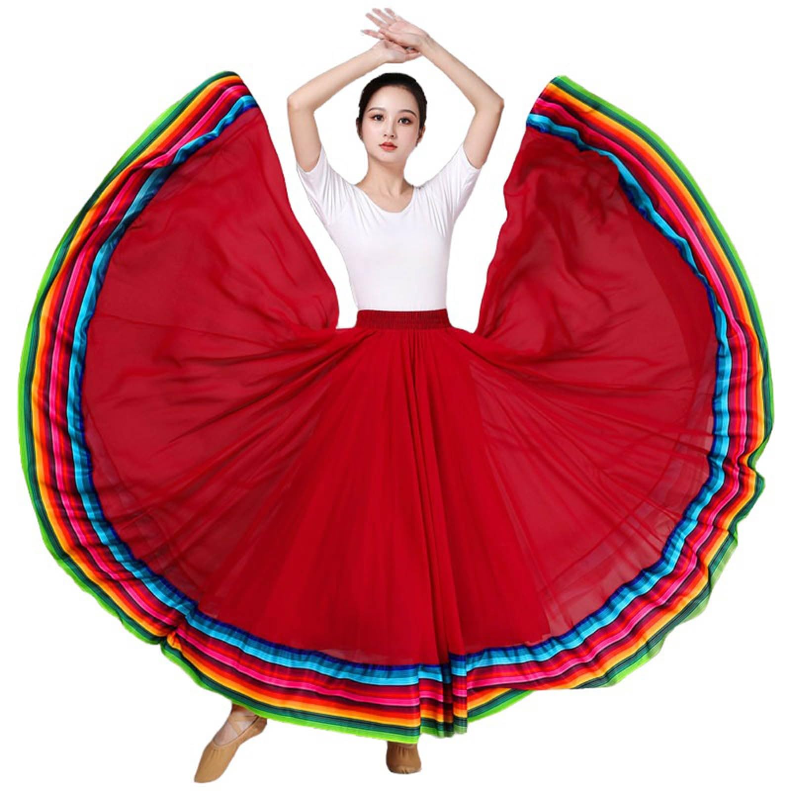 Jupe longue de danse fluide idéale pour vos spectacles et fêtes ethniques