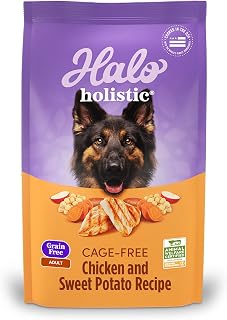Halo Holistic Adult Dog Grain Free Cage-Free Chicken & Sweet Potato Recipe 10 lb Bag