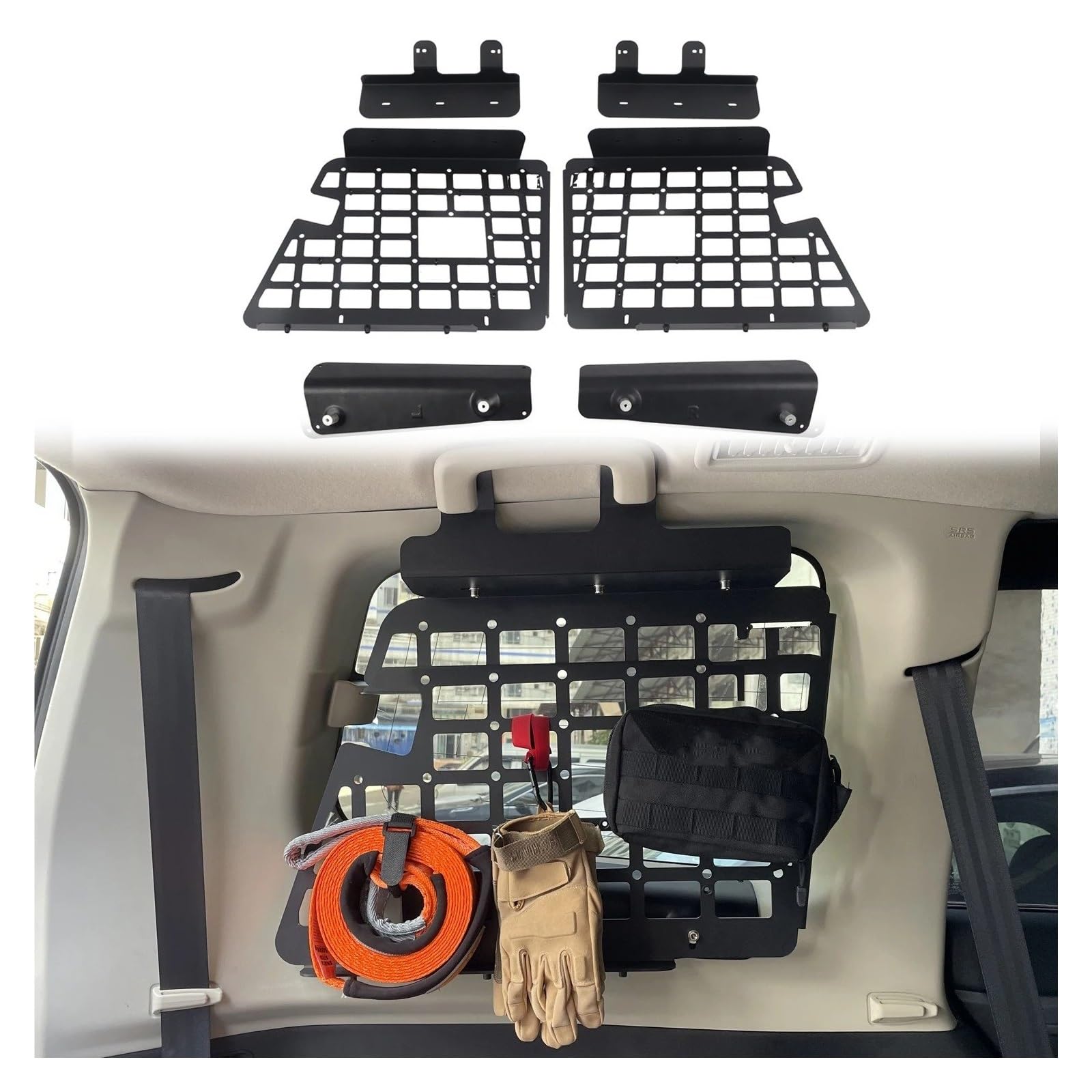 Lhdktee Cargo Cover Rear Trunk Shelf For Pajero V80 V93 V95 V97 V98 2007-2021 5-door Modular Storage Panel Organizers Outdoor Table Rear Trunk Parcel Shelf(Side panel)