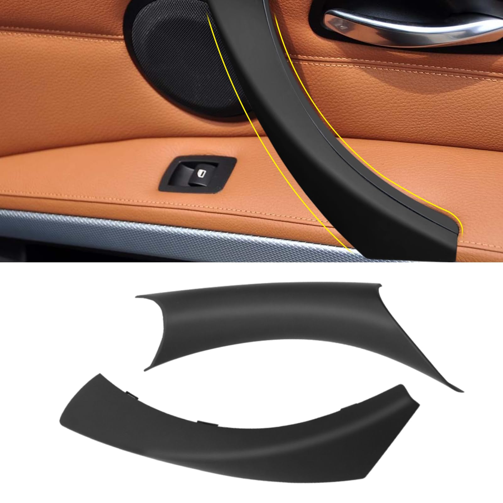 TTCR-II 2PCS Pas de Démontage Compatible avec Poignée de Porte Droit Intérieure BMW Série 3 E90 E91 E92 E93 Poignée de Porte Côté Passager E90 E91 E92 E93 323 325 328 330 2005-2011 Clip Noir-Droit