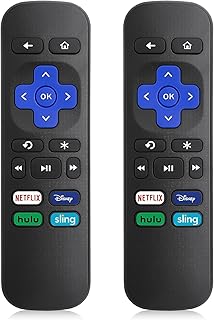 2 Pcs Replacement Remote Control Compatible for Roku Premlere, for Roku Box,for Roku Express,for Roku HD/XD/XDS/LT, for Roku 1/2/3/4 Remote Only【Not for Roku Stick and Not for Roku TV】