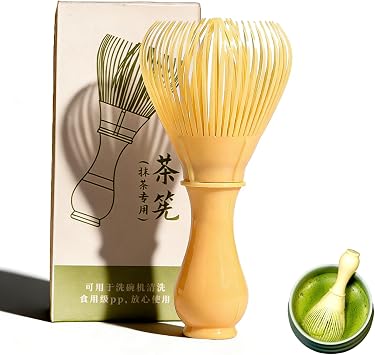 Matcha Whisk, PP Resin Matcha Stirrer, Easy to Clean Tea Whisk, MatchaTea Mixer Brush for Frothy Smooth Tea Preparation, Authentic Japanese-Style Bamboo Design Ceremony Tool, Mold Proof and Durable
