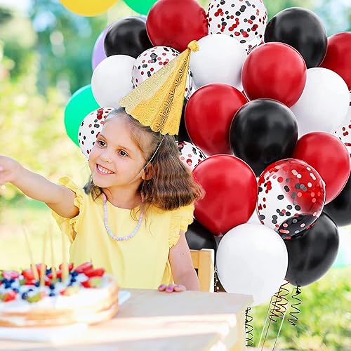 Miniatura 5 de White Black Red Balloon and Black Red Confetti Balloons for Baby Shower Birthday Wedding Christmas New Year Party Decoration