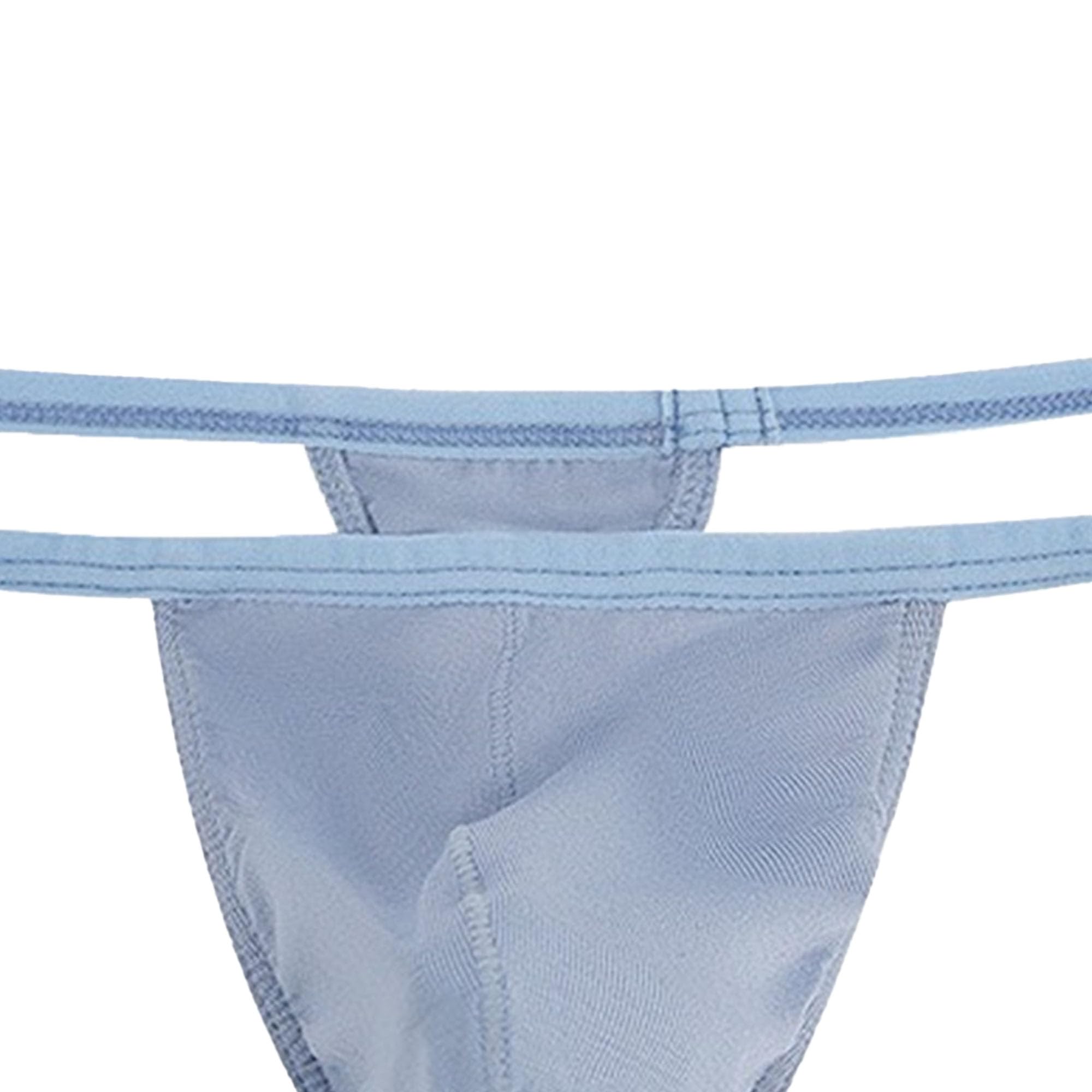 JEKE-DG Ropa interior elástica de talle bajo para hombre, tangas con bolsillos abultados, cobertura media, tangas en la espalda, paquete de 1 o 5 unidades