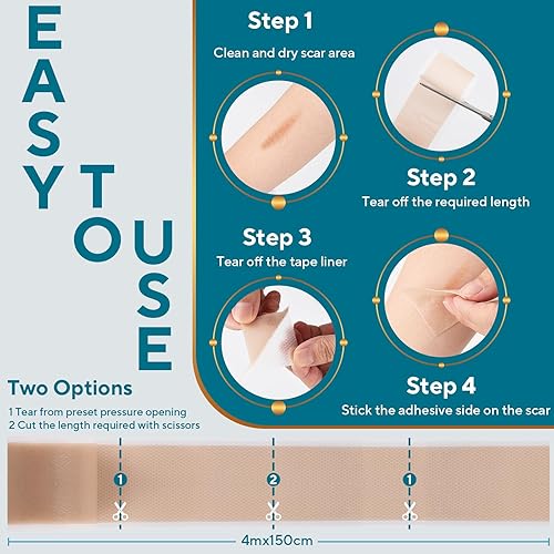 Miniatura 4 de Hojas de silicona para cicatrices, cinta de silicona para cicatrices, tiras de silicona reutilizables para tratamiento de eliminación de cicatrices,