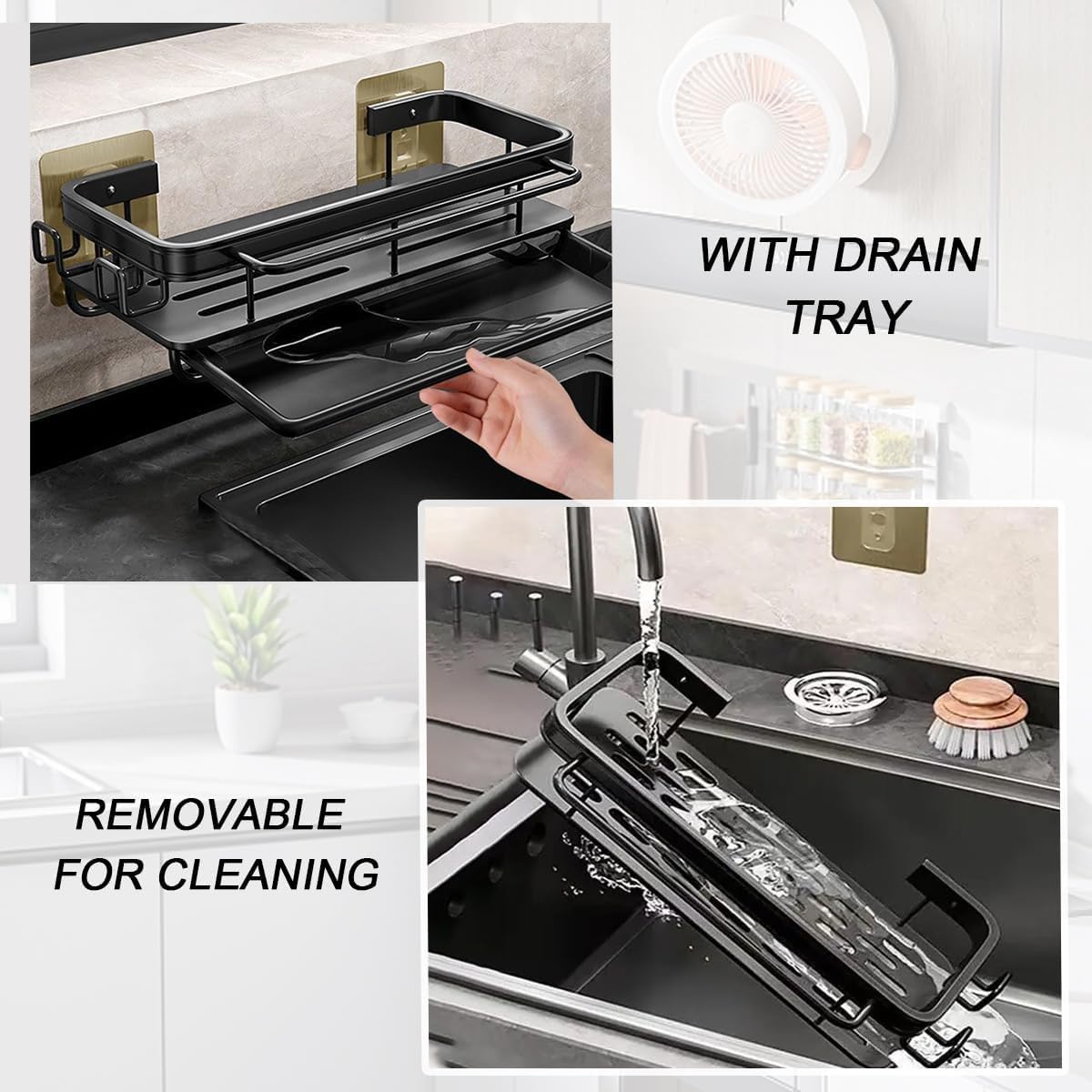 Spoelbak Caddy Organiser met Geïntegreerde Zeepdispenser - Spons Houder Afwasmiddel... | bol