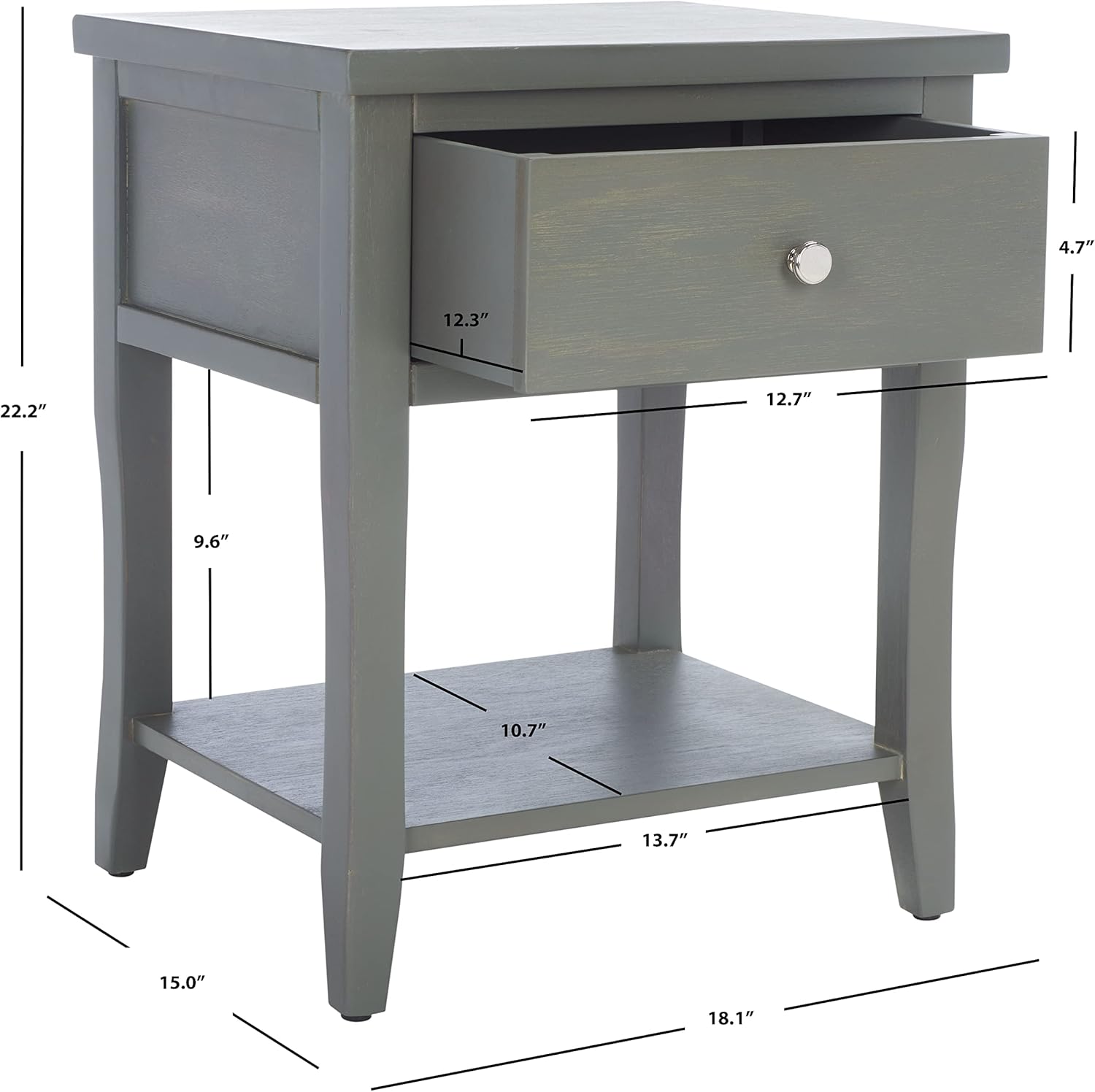 Safavieh American Homes Collection Coby End Table, French Grey