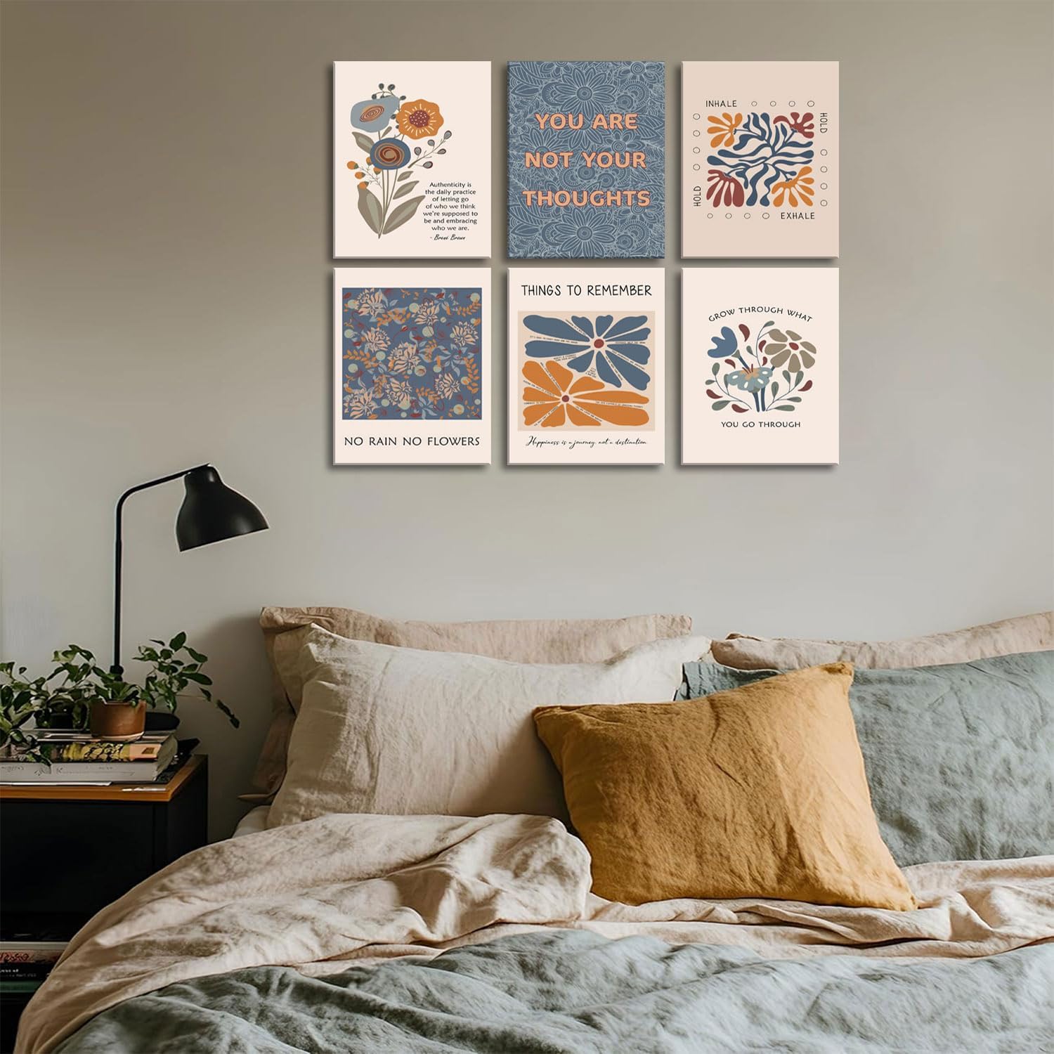 6 Mental Health Canvas Wall Art Bohemian Style Motivational Psychology Wall Decor Pictures Therapy Office Wall Art Inspirational Positive Quotes Posters Prints for Home Counseling Office Decor 12x16 - Image 6