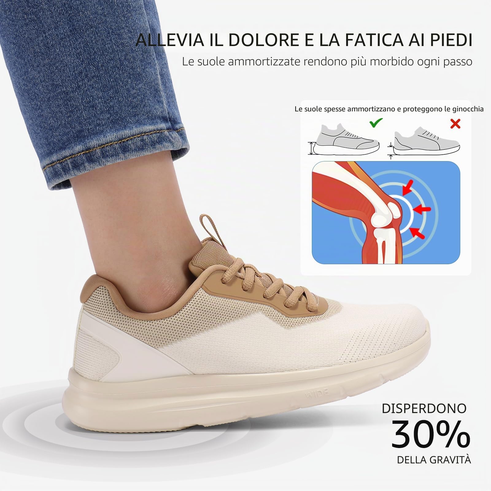 STQ Scarpe da corsa larghe da donna leggere scarpe sportive larghe comode scarpe ortopediche per alluce valgo a martello Odemen