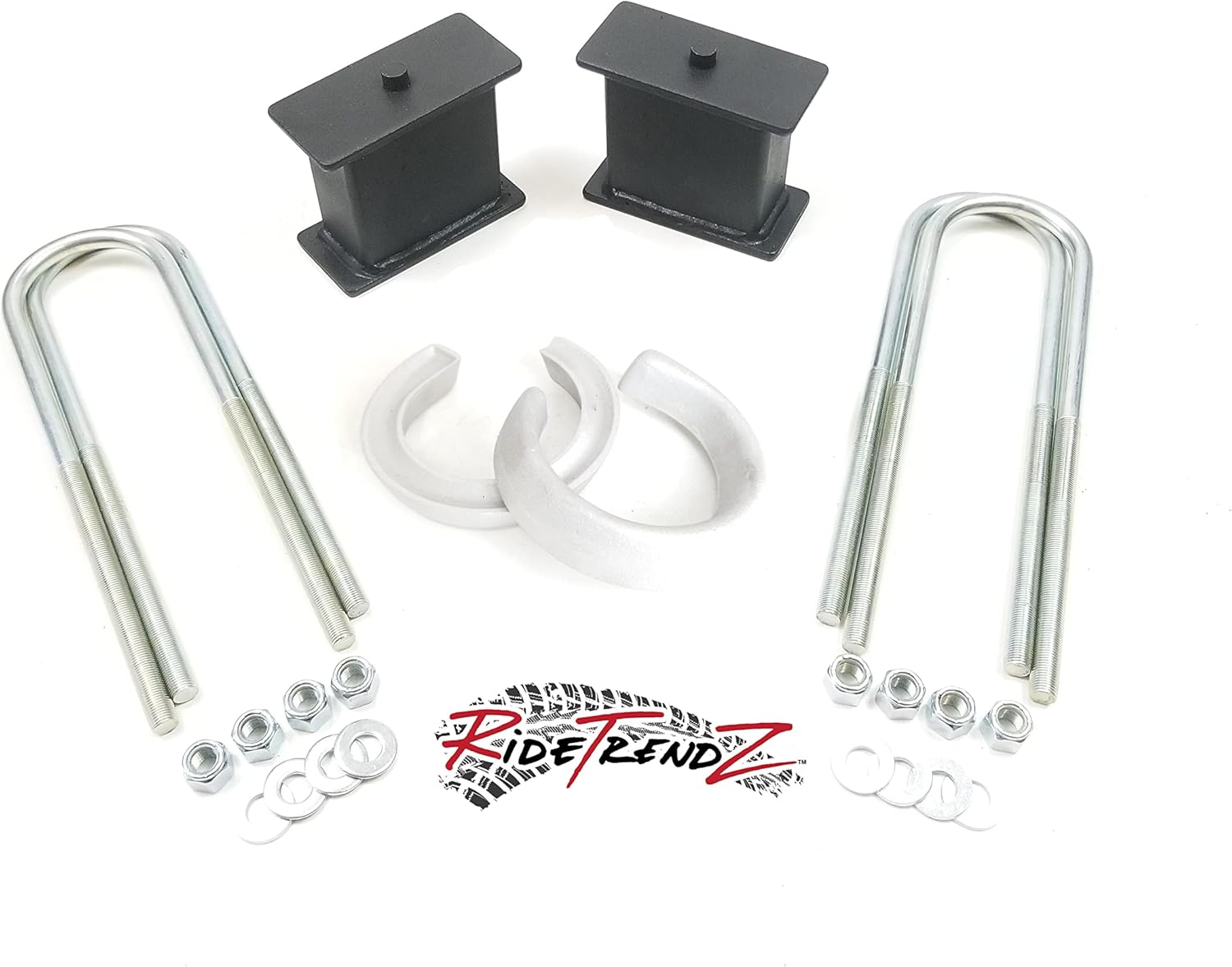 RTZ - Compatible with Ford E150 E250 E350 Van 75-19 Complete Lift Kit Front 3" Lift Aluminum Coil Spring Spacers + 3" Tapered Primo Steel Block Kit + Set of DoestchTech Nitro Lift Shocks KIT