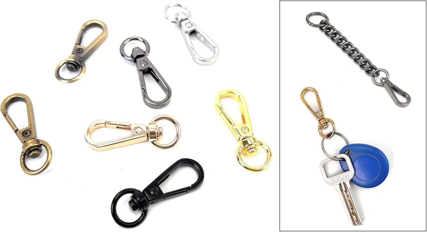 10 Pcs Heavy Duty Swivel Clips with Round Tail D Ring Lobster Claw Clasps Trigger Snap Hooks - Image 4