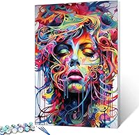 Vista 13 de Graffiti - Kit de pintura de retrato por números, 16 x 20 pulgadas, lienzo de pintura al óleo para niños, estudiantes, adultos principiantes