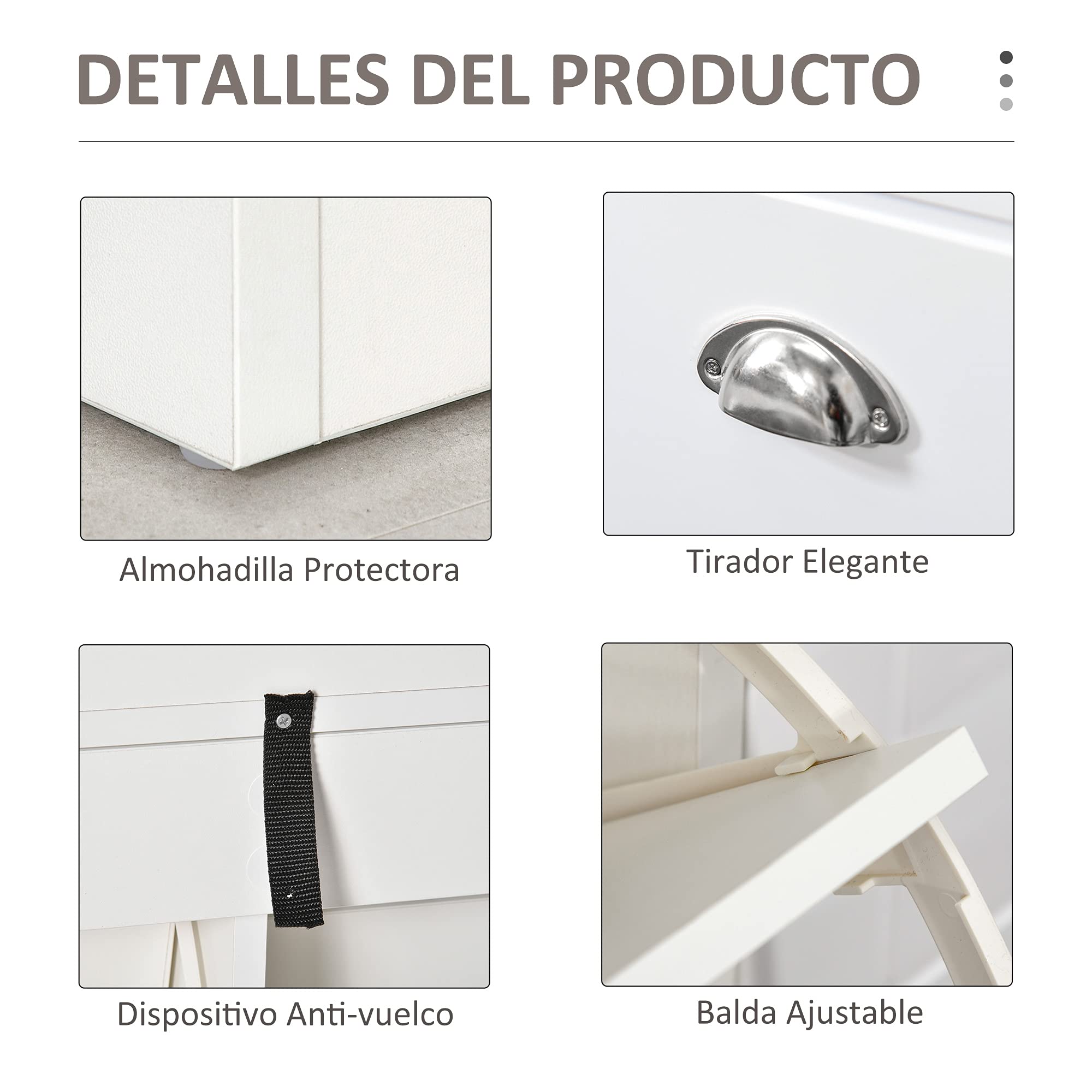 HOMCOM Banco Zapatero Banco de Almacenamiento para 8 Pares de Zapatos con 2 Cajones Estantes Ajustables y Cojín Acolchado para Entrada Pasillo 104x24x55 cm Blanco