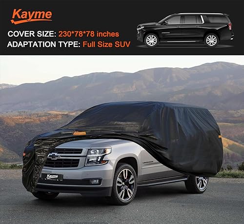 Vista 55 de Kayme - Cubierta impermeable resistente de 6 capas para camioneta, apta para todo clima, protección para exteriores contra lluvia y rayos UV, ajuste